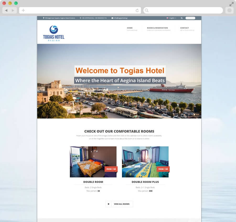 Κατασκευή Ιστοσελίδας Ξενοδοχείου Togias